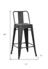 Set of Two 30 " Black Iron Low Back Bar Height Bar Chairs