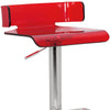 Gray/Red and Silver Metal Swivel Low Back Adjustable Height Bar Chair