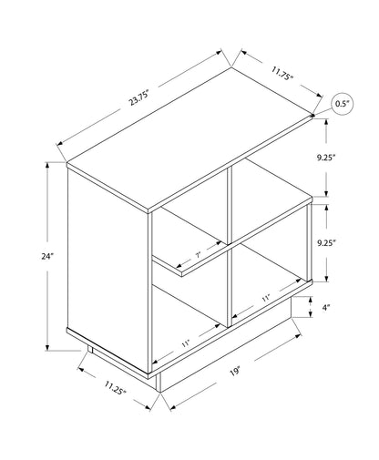 11.5" X 23.5" X 24" Dark Taupe Particle Board Laminate  Kitchen Cart