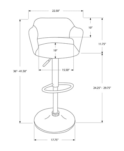 24 " White Metal Low Back Bar Height Bar Chair