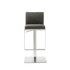 20 " Gray And Silver Stainless Steel Bar Chair