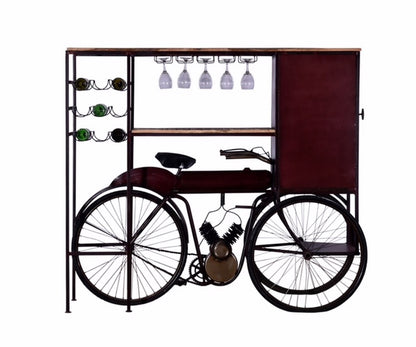 17" X 58.5" X 67.5" Maroon Tricycle Delivery Bar