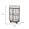 Cylindrical Matte Black Metal Bar Cart