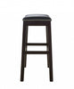 26" Black And Espresso Solid Wood Backless Counter Height Bar Chair