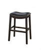 26" Black And Espresso Solid Wood Backless Counter Height Bar Chair