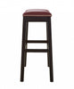 31" Dark Red And Espresso Solid Wood Backless Bar Chair