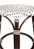 24" Dark Brown White and Brown Rattan Backless Counter Height Bar Chair