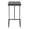 30" Gray And Black Steel Backless Bar Height Bar Chair