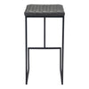 30" Gray And Black Steel Backless Bar Height Bar Chair