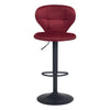 24" Red And Black Steel Swivel Low Back Counter Height Bar Chair