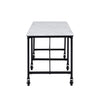 Black and White 70" Rolling Kitchen Island