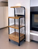 Mod White and Natural Microwave Kitchen Cart