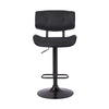 25" Black Iron Swivel Adjustable Height Bar Chair