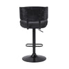 25" Black Iron Swivel Adjustable Height Bar Chair