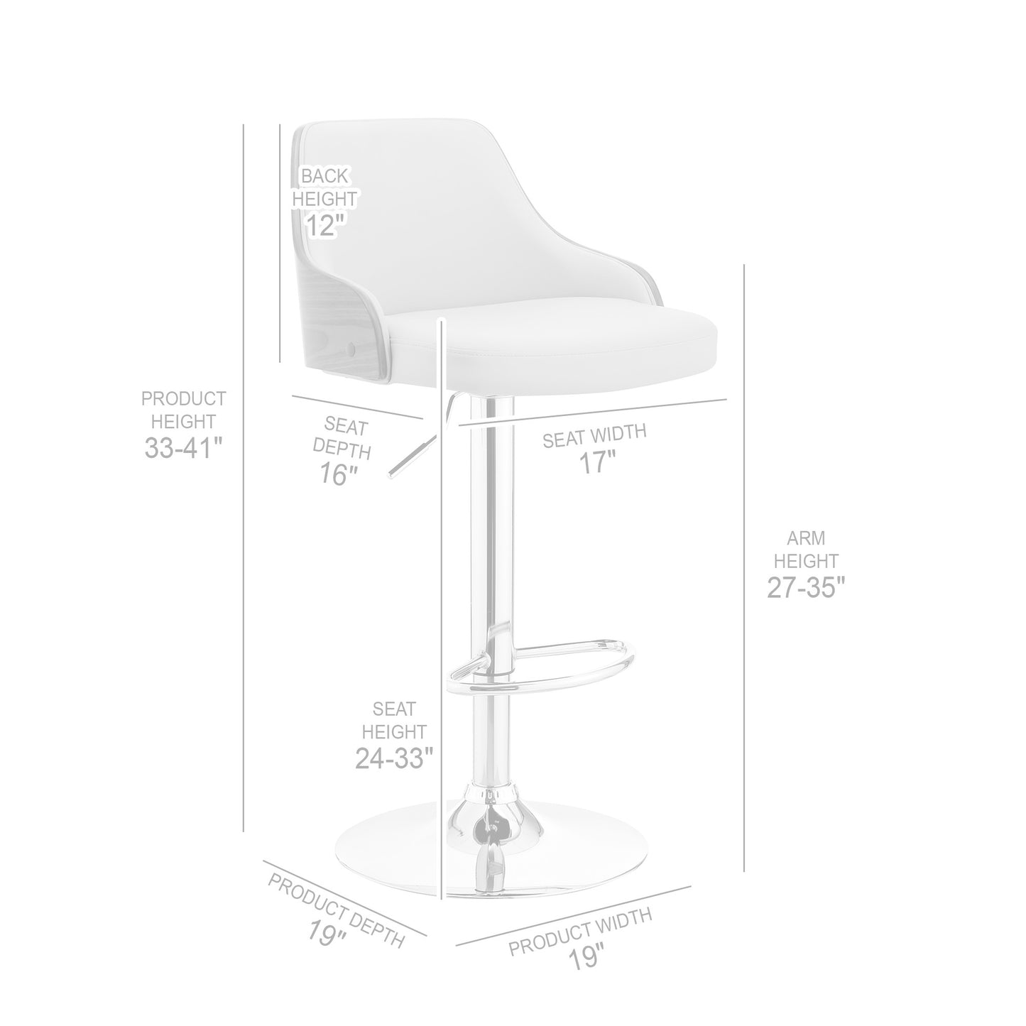 24" Cream And Silver Iron Swivel Adjustable Height Bar Chair