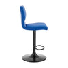 25" Blue And Black Iron Swivel Adjustable Height Bar Chair