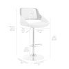 25" Cream And Silver Iron Swivel Low Back Adjustable Height Bar Chair