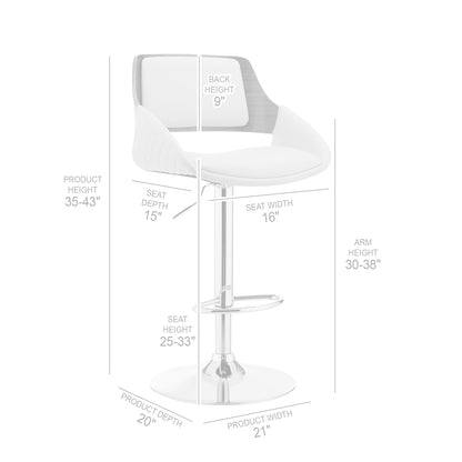 25" Cream And Silver Iron Swivel Low Back Adjustable Height Bar Chair