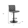 24" Gray And Black Iron Swivel Low Back Adjustable Height Bar Chair