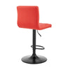 24" Red And Black Iron Swivel Low Back Adjustable Height Bar Chair