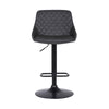 24" Gray And Black Iron Swivel Low Back Adjustable Height Bar Chair