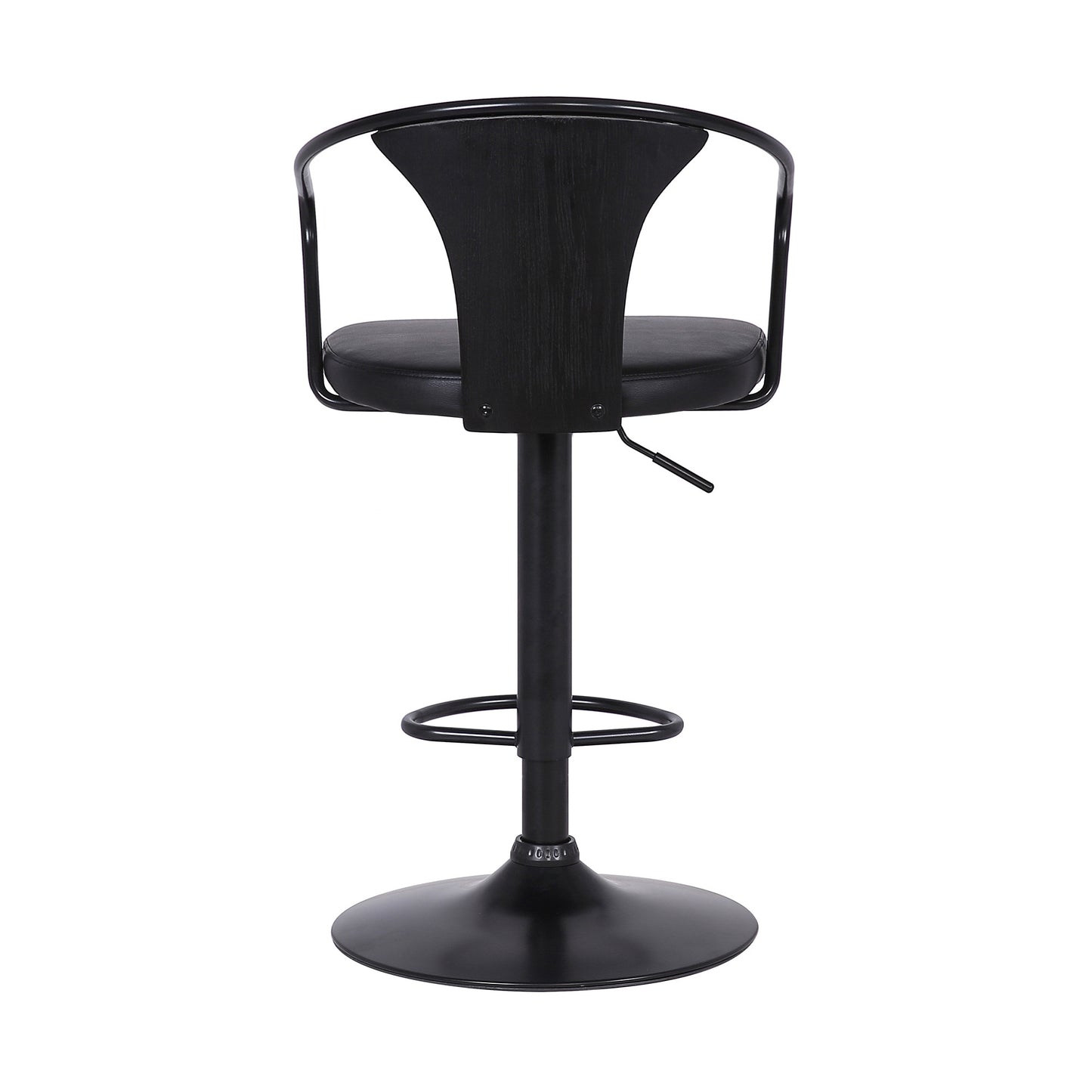 24" Black Iron Swivel Low Back Adjustable Height Bar Chair