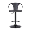 24" Gray And Black Iron Swivel Low Back Adjustable Height Bar Chair