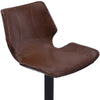 21" Coffee And Black Faux Leather And Iron Swivel Low Back Adjustable Height Bar Chair