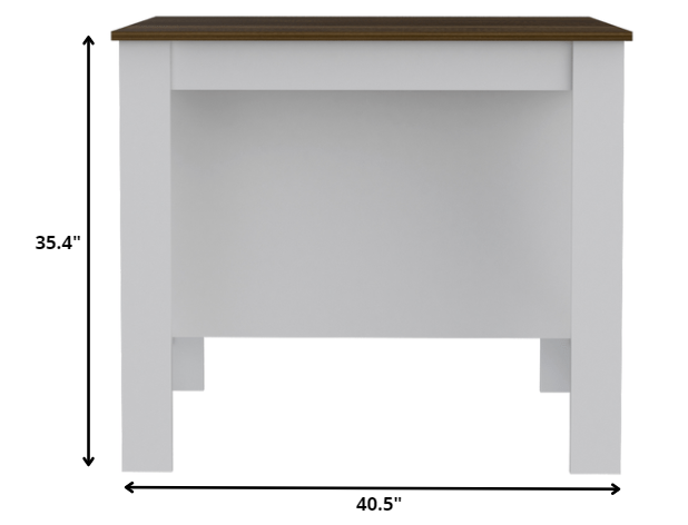 Modern White and Caramel Kitchen Island