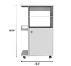 Contemporary White Rolling Kitchen Cart