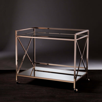 Maxton Bar Cart - bar cart in dark lighting 