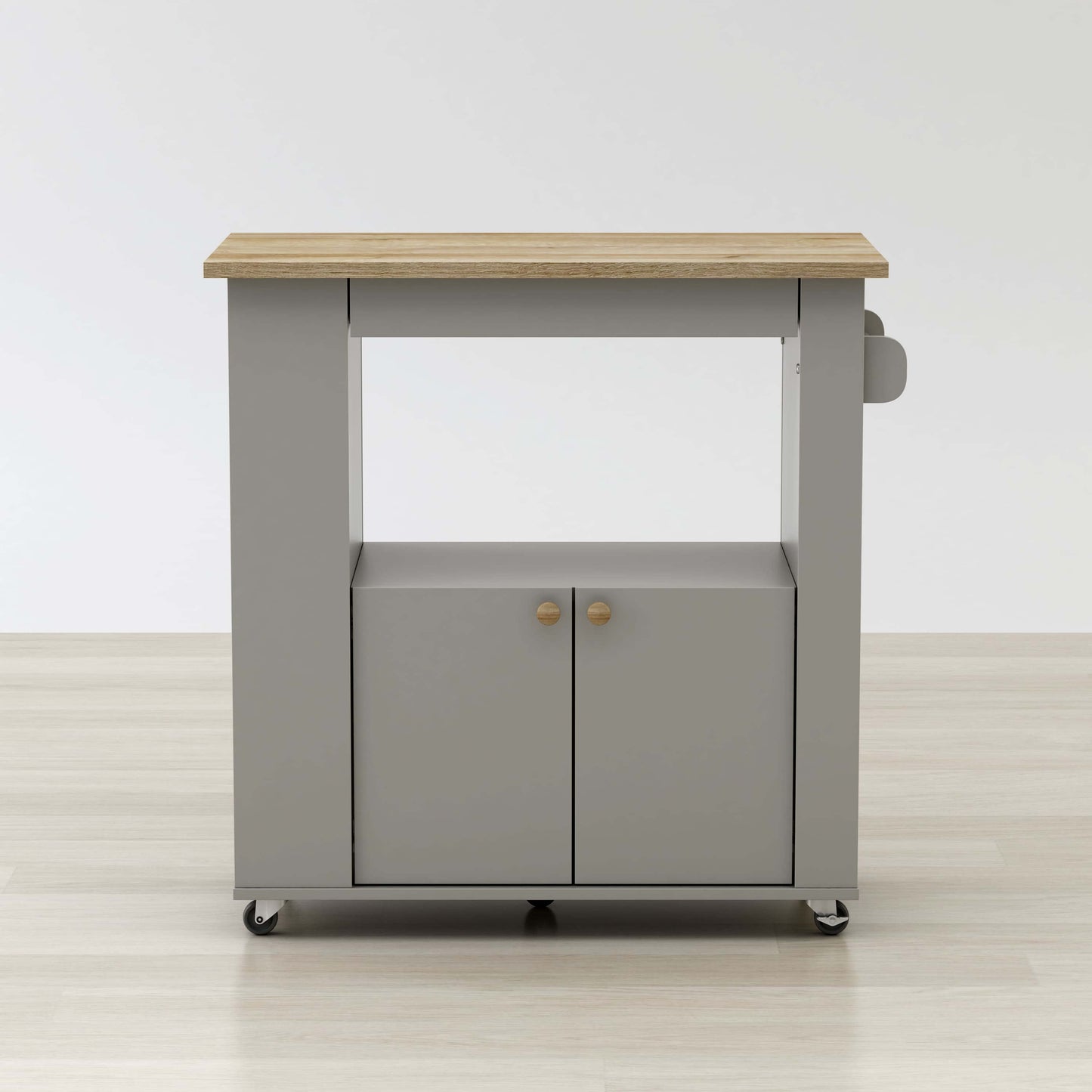 Modern kitchen cart with engineered wood construction and multifunctional storage