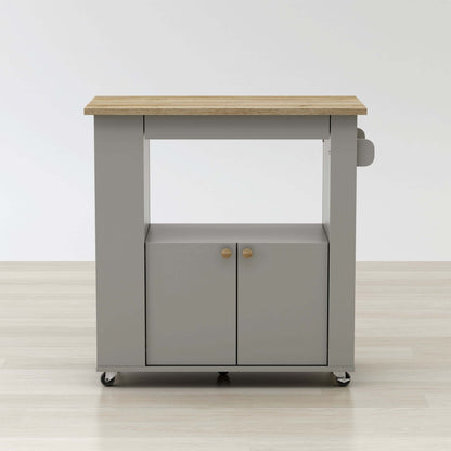 Modern kitchen cart with engineered wood construction and multifunctional storage