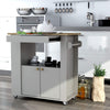 Rolling kitchen cart with vertical storage slots, towel bar, and smooth-glide wheels