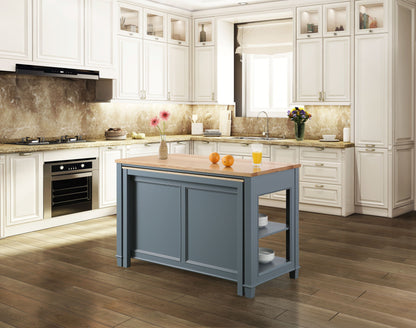 Medley 54" Kitchen Island With Slide Out Table in Gray