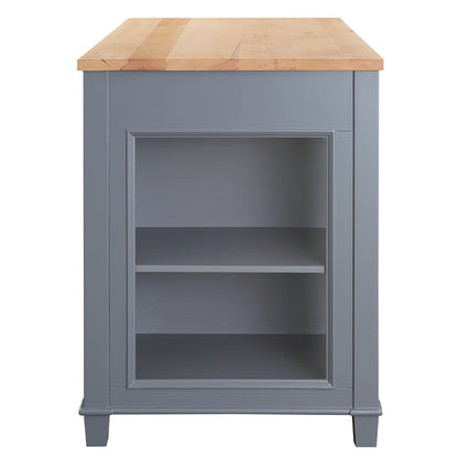 Medley 54" Kitchen Island With Slide Out Table in Gray