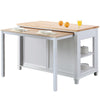 Medley 54" Kitchen Island With Slide Out Table in White