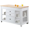 Medley 54" Kitchen Island With Slide Out Table in White