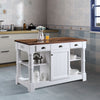 Monterey 52" Kitchen Island With Espresso Wood Countertop in White