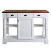 Monterey 52" Kitchen Island With Espresso Wood Countertop in White