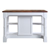 Monterey 52" Kitchen Island With Espresso Wood Countertop in White