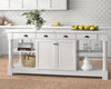 Monterey 80" Kitchen Island With White Quartz Sintered Stone Countertop in White