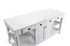 Monterey 80" Kitchen Island With White Quartz Sintered Stone Countertop in White