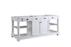 Monterey 80" Kitchen Island With White Quartz Sintered Stone Countertop in White