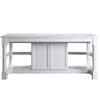 Monterey 80" Kitchen Island With White Quartz Sintered Stone Countertop in White