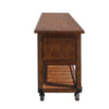 58" Rustic Brown Rolling Kitchen Cart With Storage