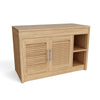 Modesto cabinet made from unfinished premium-grade teak with stainless steel handles and hinges