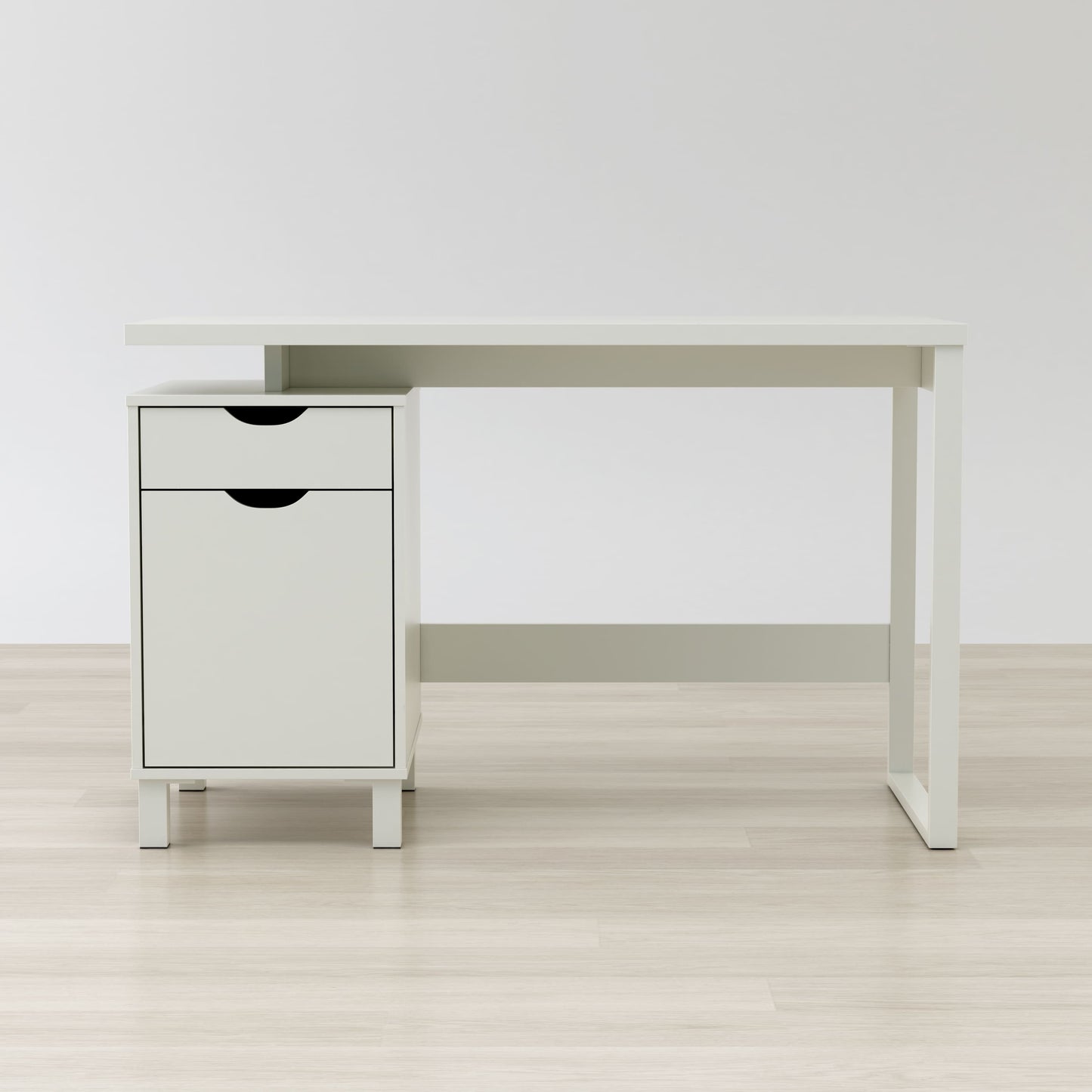 Compact home office desk with a drawer and storage cabinet 