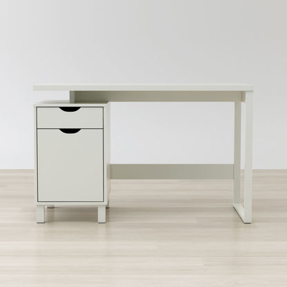 Compact home office desk with a drawer and storage cabinet 