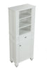 Winston 64" H X 24" W Linen Tower in Ivory White - linen tower front view 